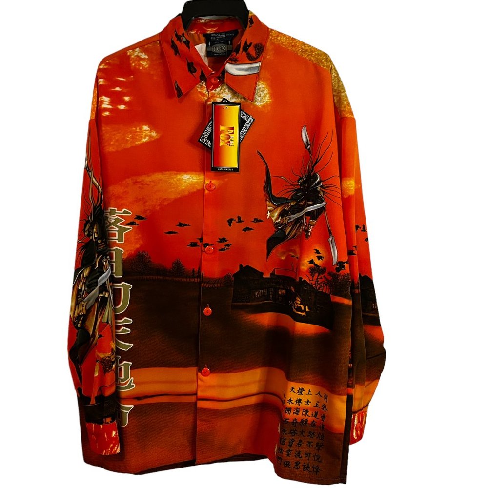 Bare Fox Mens Long Sleeve Button Down Shirt Style LS400 Size Large